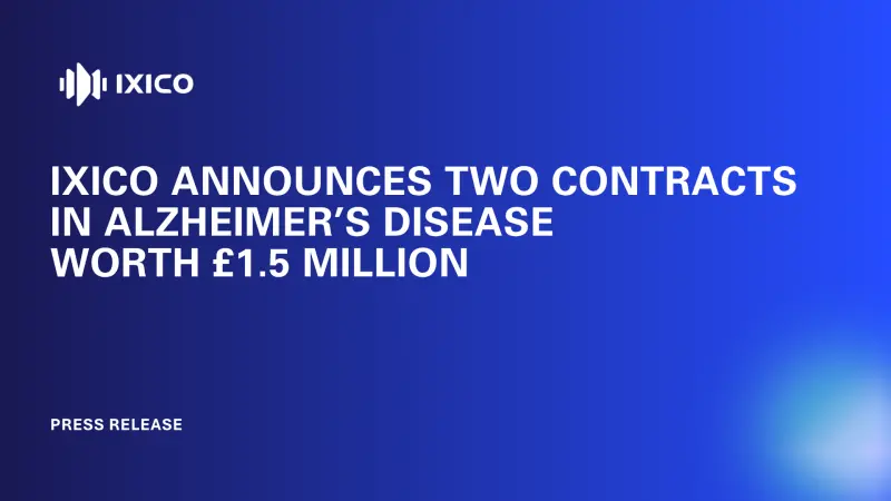 IXICO announces two contracts in Alzheimer's disease worth £1.5 million